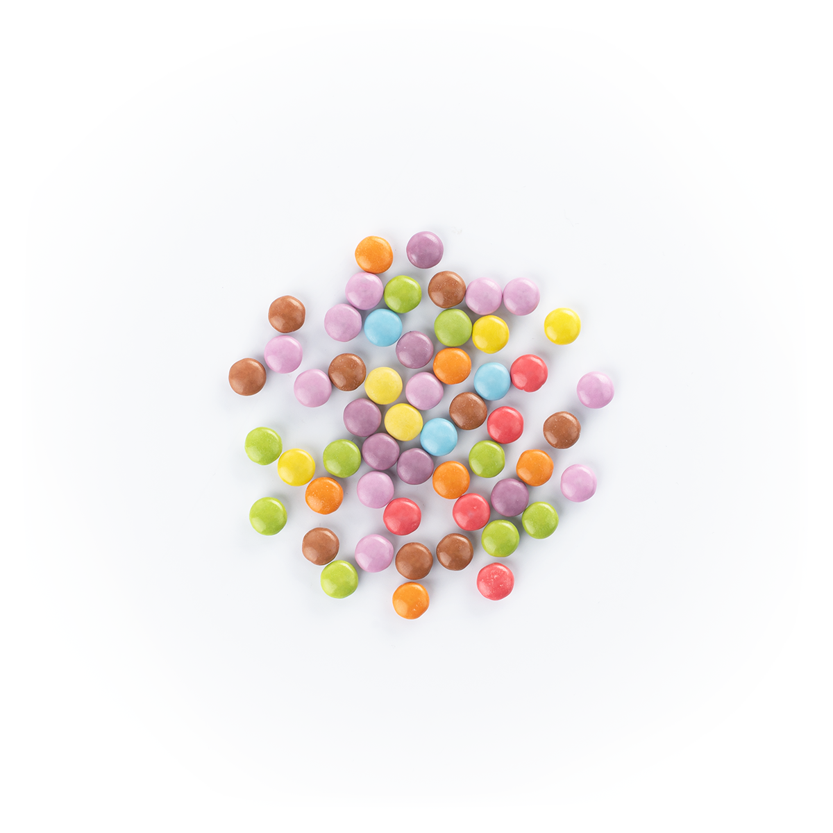 Reduced sugar coated milk chocolate candy beans. High fibre.