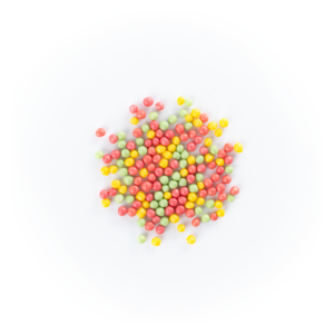 Rice balls– with strawberry, lemon, orange, lime, raspberry taste mass, UTZ fizz effect