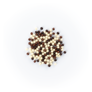 Mix cereal balls in white, dark and milk chocolate, mini