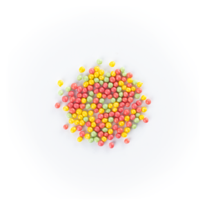 Rice balls– with strawberry, lemon, orange, lime, raspberry taste mass, fizz effect